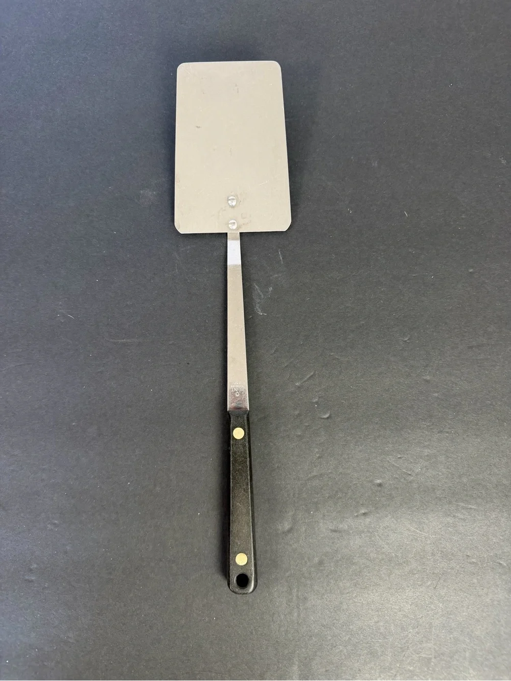 Vtg FLINT Arrowhead SPATULA USA Black Handle Stainless 14”